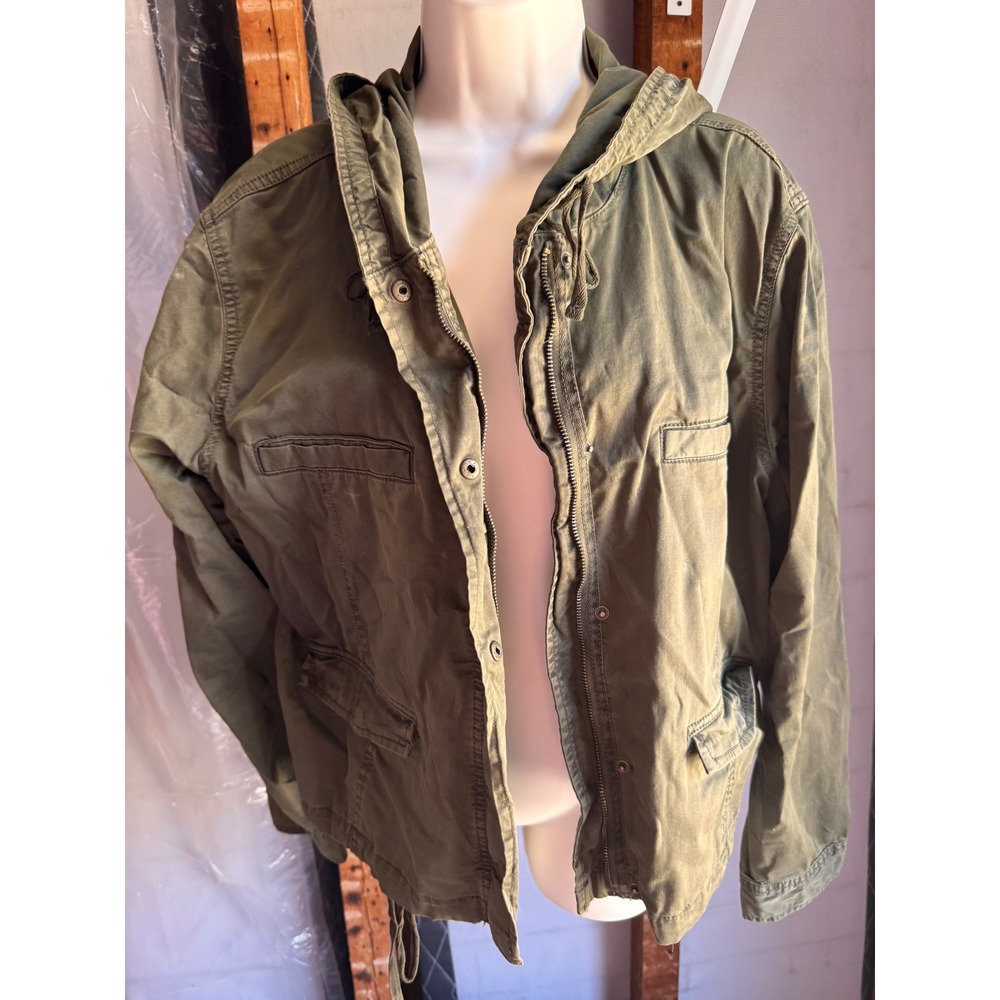 Sonoma Goods for Life Olive Green Utility Jacket Hooded Full Zip XL RN 73277